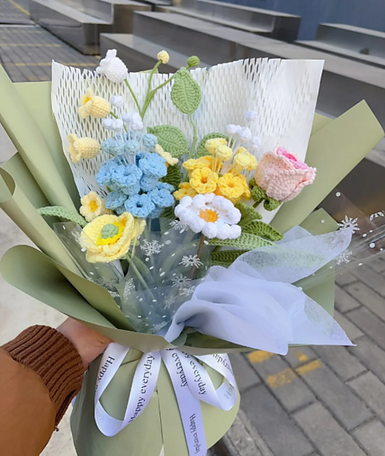 6in1 Muscari Crochet Flower Bouquet