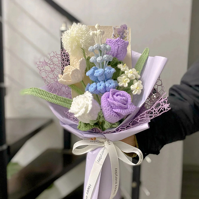 6in1 Gesang Rose Crochet Flower Bouquet