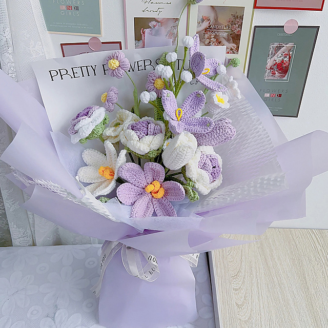 8in1 Corn Poppy Crochet Flower Bouquet