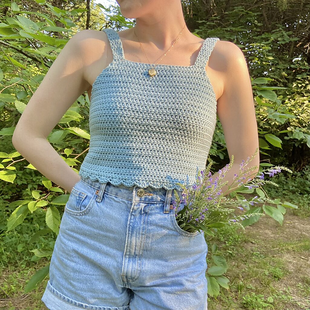 Easy Crochet Summer Scallop Tank Top