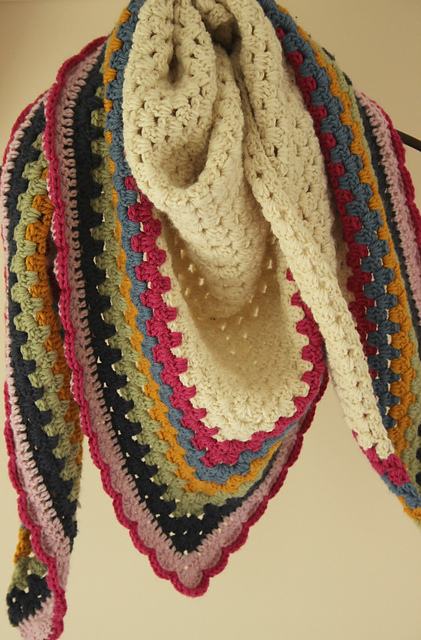 Crochet Granny Triangle Shawl