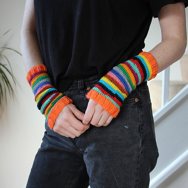Tubes! Self Striping Wrist Warmers