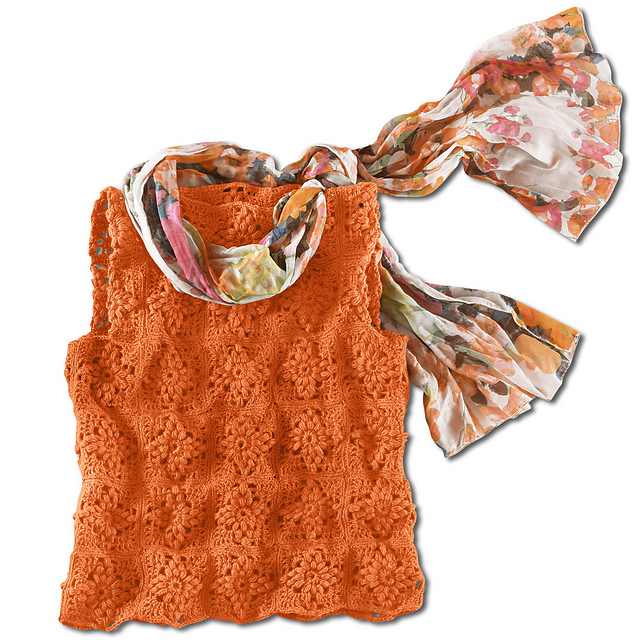 Modell 411/3 Patchwork Häkelpulli