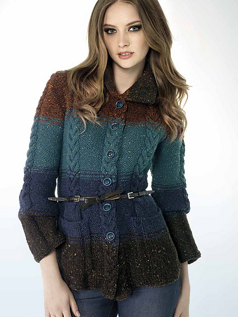 # 06 Zopfmuster-Cardigan mit breiten Streifen