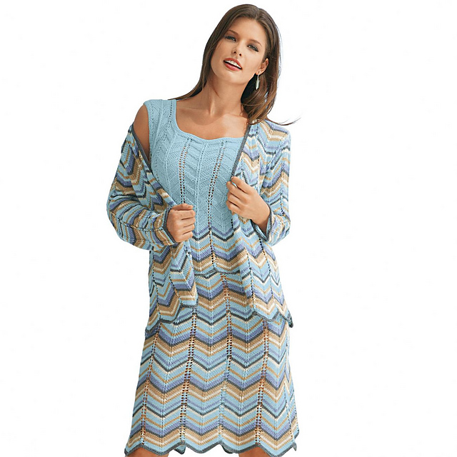 Modell 446/7 A Ausgestellte Jacke (3-teiliges Kleid)