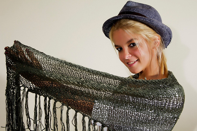 Tacked Trim Triangle Shawl