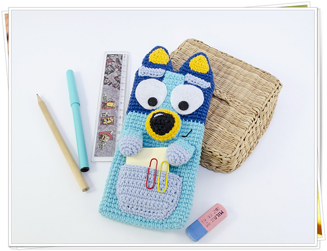 Blue Puppy Pencil Case