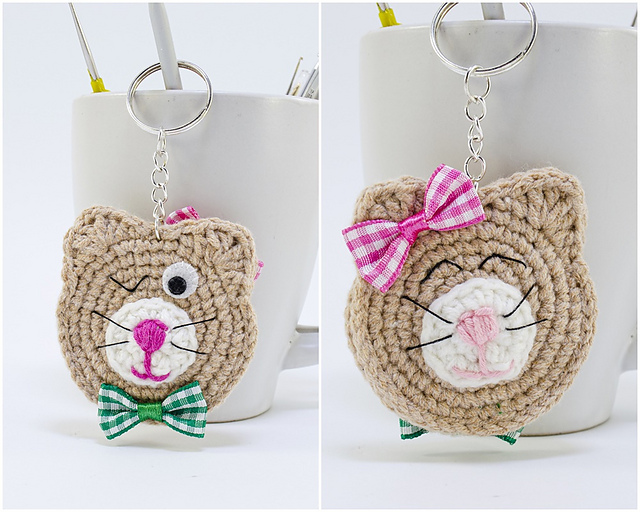 Cat Keychain Two Sided