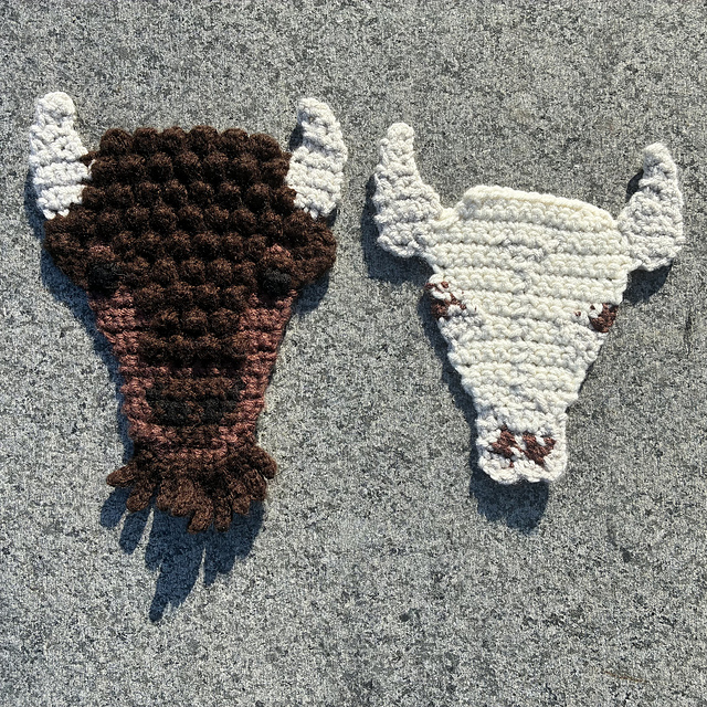 Small Bison Face & Skull Tapestries - Cutout & Reg