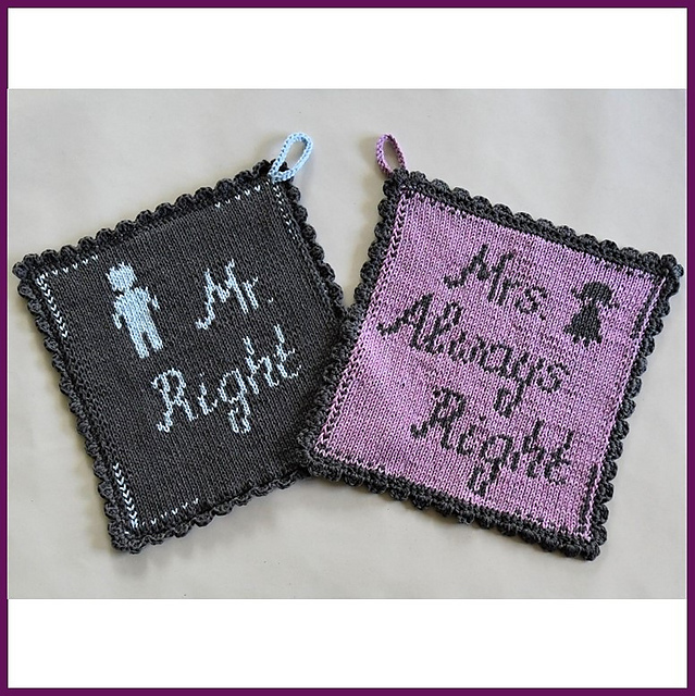 Potholders "Mr & Mrs Right"