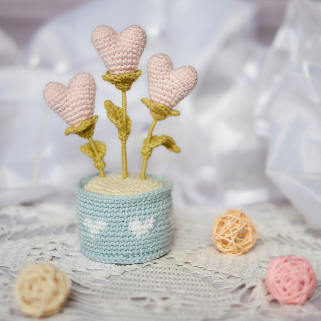 Hearts in Flowerpot