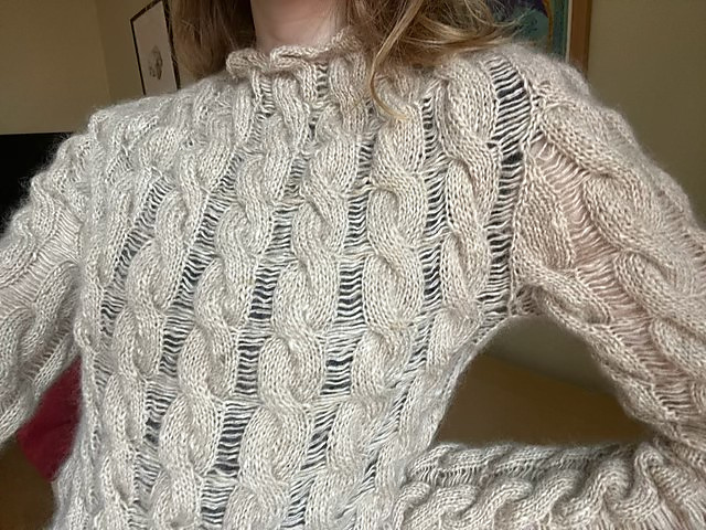 Ravelry: CABLE LACE SWEATER pattern by Siv Årsand