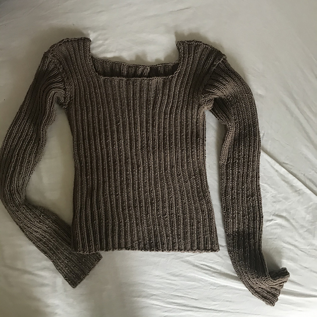 Square Neck Rib Sweater