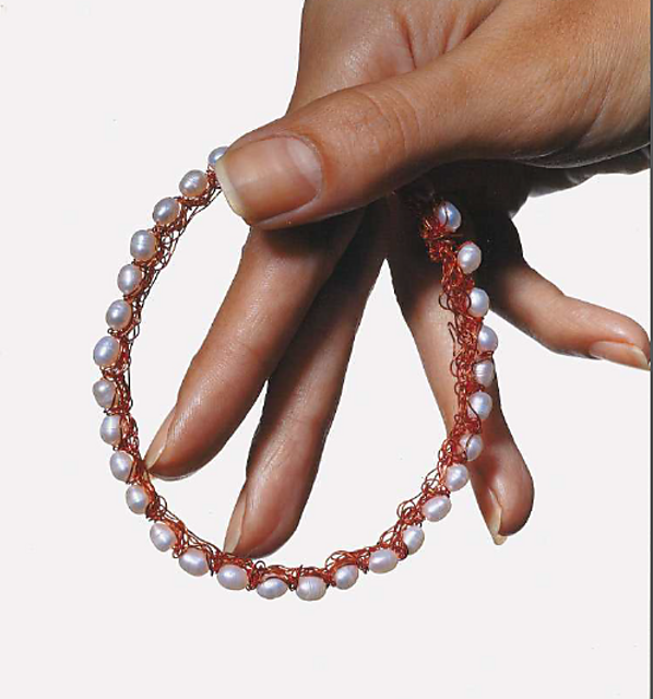 Pearl and Tangerine Bangle