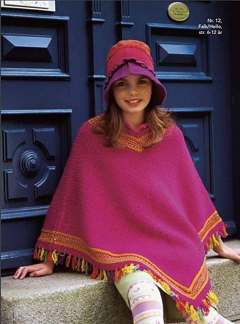 14912 Pullover, Poncho, Hat & Wrist Warmers