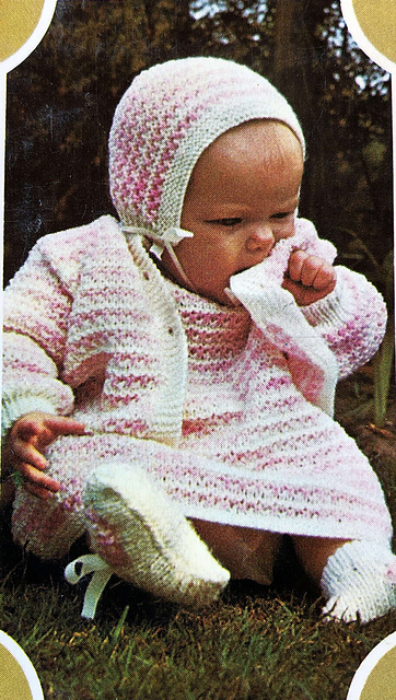 Pink and white layette