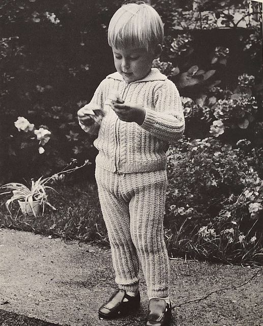 Cable-patterned two-piece