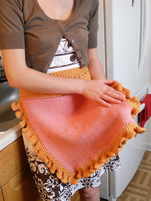Tunisian Ruffled Crochet Apron