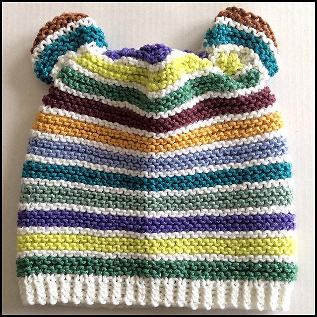 Striped Garter Stitch Baby Hat