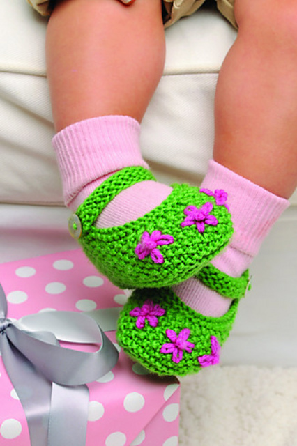 Flower Stitch Booties