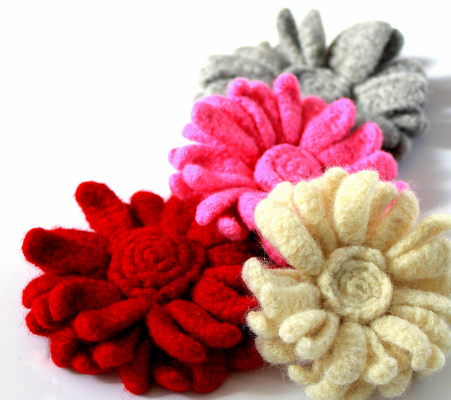 Felted Flower Valentine