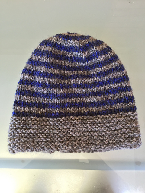 Striped Hat With Roll Back Brim