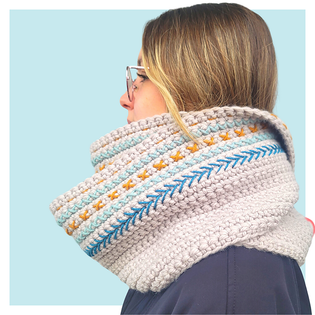 Embroidered infinity scarf