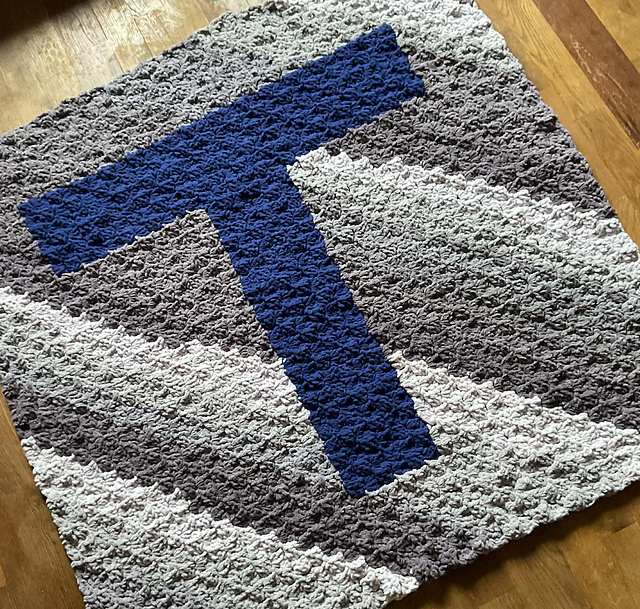 Ravelry: Fluffy Initial Blanket pattern by Heidi Filbert