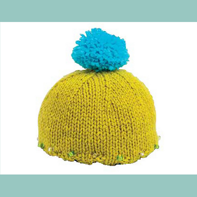 Beaded Pom Pom Beanie Hat