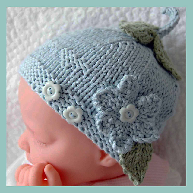 Orla Flower and Hearts Stork Button Hat