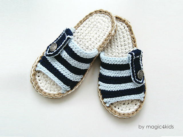 Men stripped open toe slippers