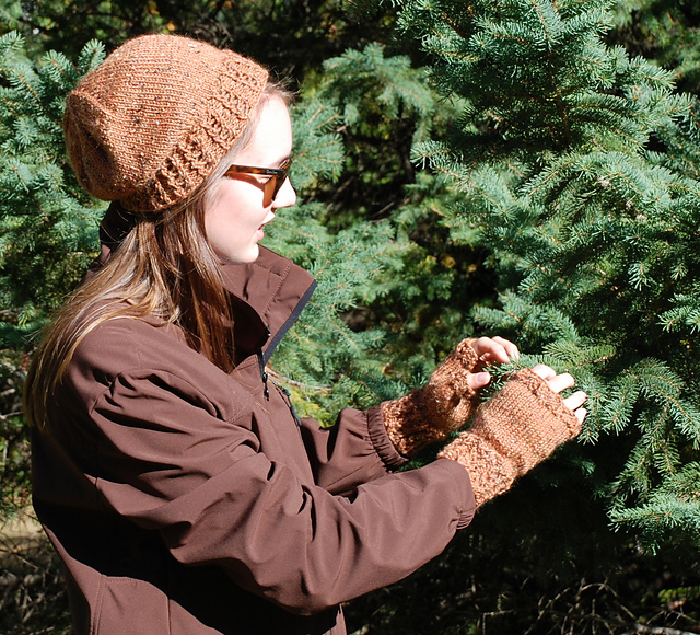 City Park Duo [fingerless gloves & slouch hat]