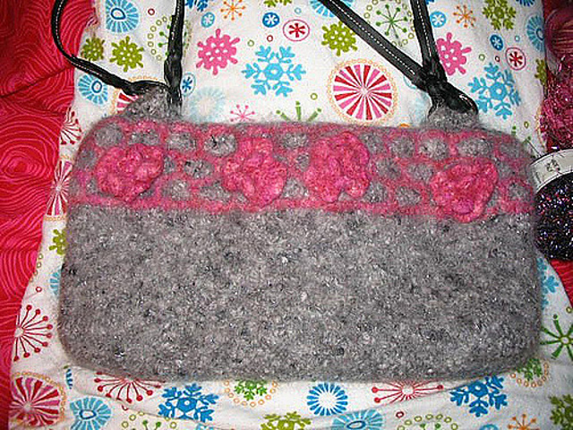 Felted Rose Bag