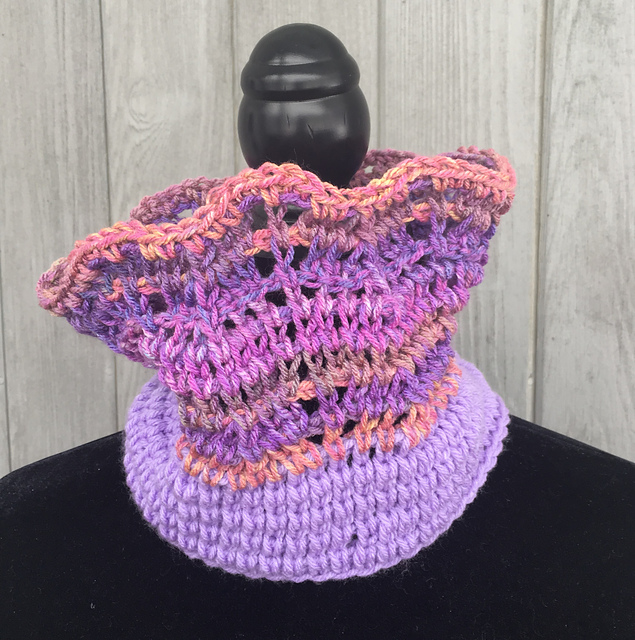Dusky Sunset Cowl - Tunisian