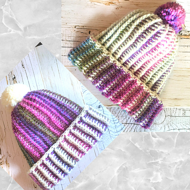 Reversible Brioche Pom Pom Hat