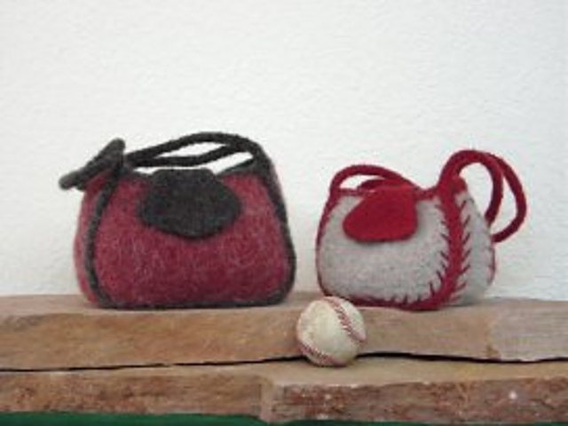 Felted Baseball Bags