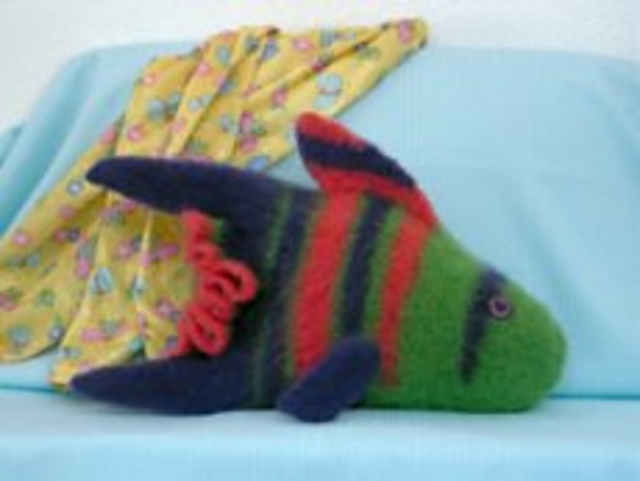 Felted Fish Pajama Bag and Pillow