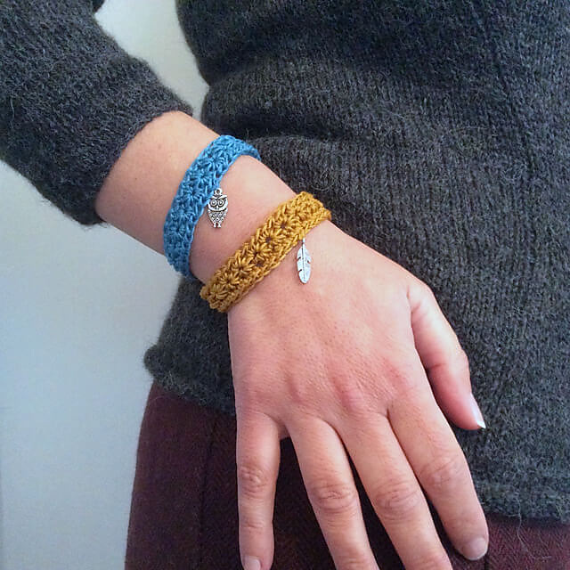 Bracelet crochet au point étoile