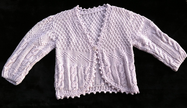 Cabled and Textured Baby Boleros
