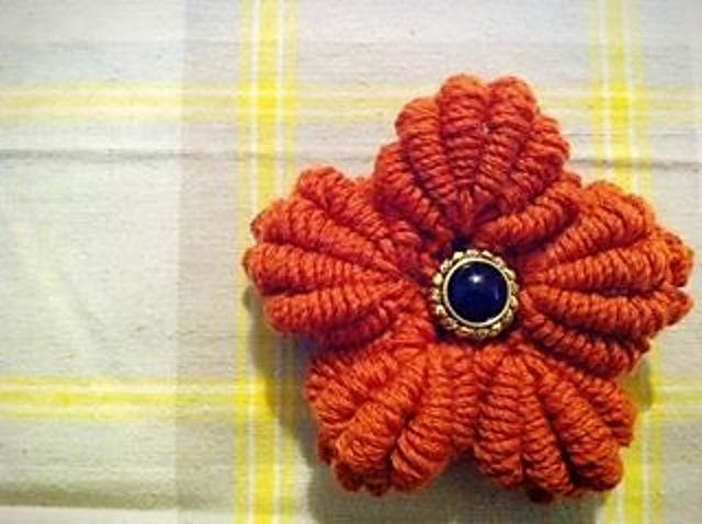 Bullion Stitch Crochet Flower