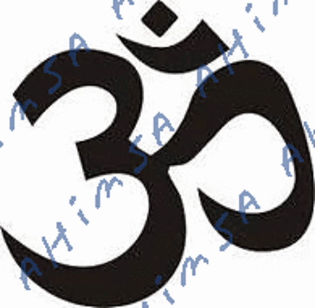 ahimsa OM symbol knitting charts