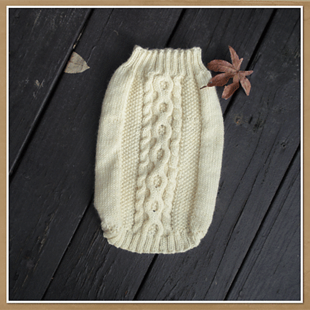 ahimsa cabled dog cozy / sweater