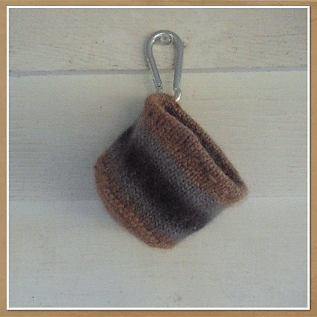 Ahimsa felted dog treat tote / bag