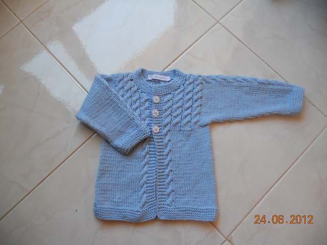 Cable blue cardigan