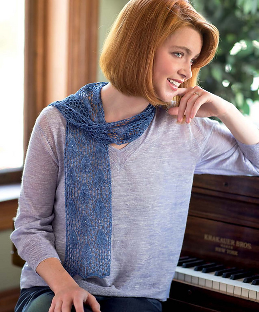 Blue Vinca Scarf Version 1