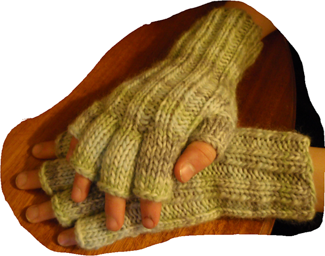 Long-wristed fingerless gloves