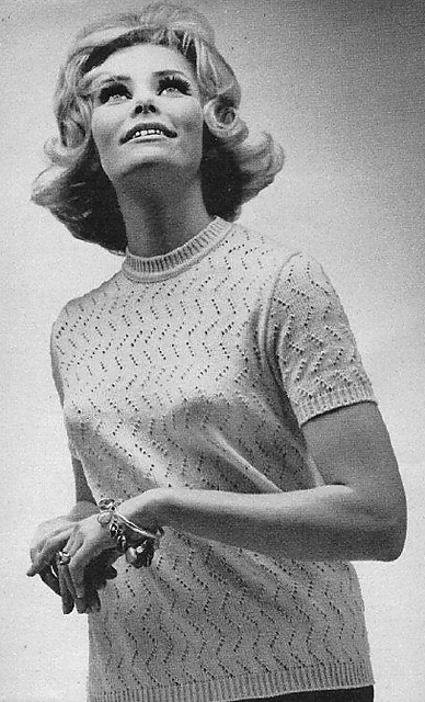1159 Lady's Sweater with Open Work Pattern