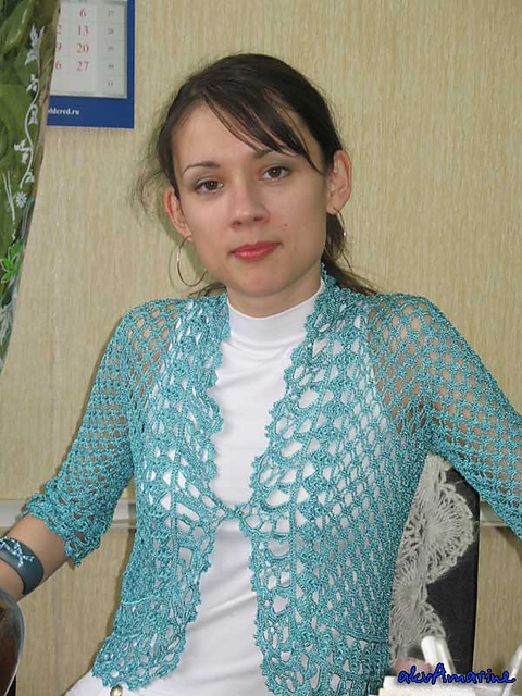 Blue Lace Crochet Cardi
