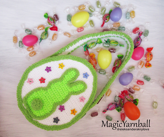 “Green bunny star” gift bag