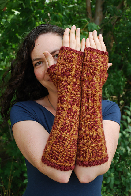 Maple Fall Fingerless Gloves
